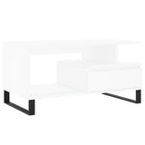 ZNTS Coffee Table White 90x49x45 cm Engineered Wood 831028