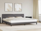 Bed Frame with LED Strip Lights Grey 180 x 200 cm Faux Leather 42028040