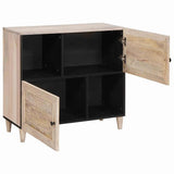 Sideboard Bleached White 80 x 33 x 75 cm Solid Mango Wood 4018143