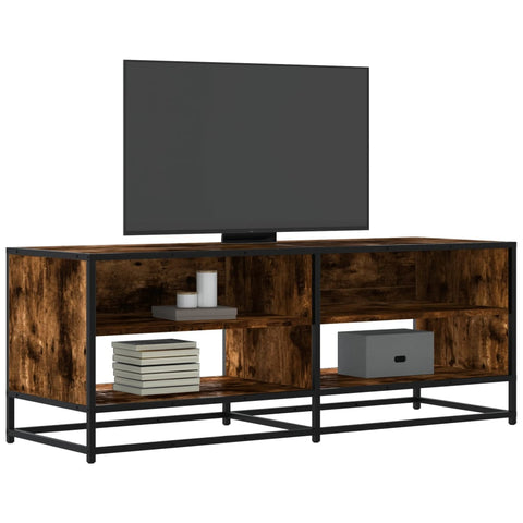 ZNTS TV Cabinet Smoked Oak 120.5x40x46 cm Engineered Wood and Metal 848891