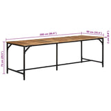 Dining Table 220x90x75 cm Solid Wood Rough Mango 373608