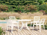 Bistro Set White Cast aluminium Medium Decorative Inlays 3070609