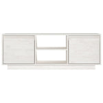 TV Cabinet White 110x30x40 cm Solid Pinewood 809901