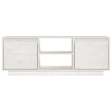 TV Cabinet White 110x30x40 cm Solid Pinewood 809901