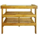 Potting Bench with 2 Shelves Solid Acacia Wood and Zinc 43795