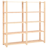 ZNTS 5-Tier Storage Rack 170x38x170 cm Solid Pinewood 500 kg 286198