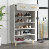 Shoe Cabinet Concrete Grey 60x35x105 cm Engineered Wood 812784