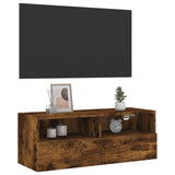 TV Wall Cabinet Smoked Oak 80x30x30 cm Engineered Wood 836876