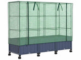 Garden Planter with Greenhouse Cover&Wheels 3 pcs Blue Grey PP 3423068