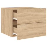 Wall-mounted Bedside Cabinet with LED Lights Sonoma Oak 836816