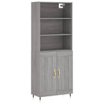 Highboard Grey Sonoma 69.5x34x180 cm Engineered Wood 3189939