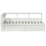 Bookcase Bed without Mattress White 135x190cm Solid Wood Pine 3324476