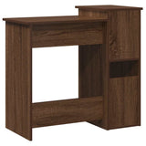 Desk with Shelves Brown Oak 84x40x78 cm Engineered Wood 860451