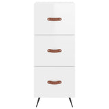 Highboard High Gloss White 34.5x34x180 cm Engineered Wood 3198827