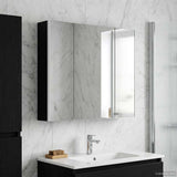 Bathroom Mirror Cabinet Black Oak 83.5 x 15.5 x 70 cm 889264