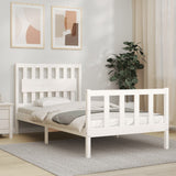 Bed Frame without Mattress White 100x200 cm Solid Wood Pine 3192417