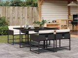 Garden Dining Set Black PE rattan 4-seater Foldable 3211254
