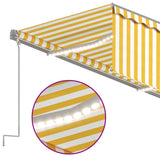 Manual Retractable Awning with Blind&LED 5x3m Yellow&White 3069463