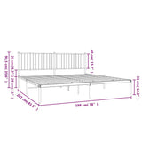 Metal Bed Frame without Mattress with Headboard White 193x203cm 350937