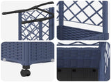 Raised Bed with Trellis and Roof Grey 122 x 40 x 144 cm PP 3423023