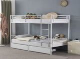 Twin Over Twin Bunk Bed with Two Storage Drawers & Full-Length Guard Rail, Heavy Duty Metal Bunk Bed 89933334