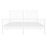 Metal Bed Frame without Mattress with Footboard White 150x200cm 350951