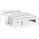 Bed Frame White Solid pine wood 120x200 cm Solid Wood Bed Frame 810610