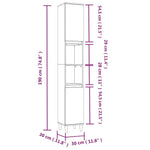ZNTS 3 Piece Bathroom Cabinet Set Grey Sonoma Engineered Wood 3185541