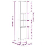 ZNTS 3 Piece Bathroom Cabinet Set Grey Sonoma Engineered Wood 3185541