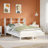 Bookcase Bed without Mattress White 160x200cm Solid Wood Pine 3322865