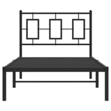 Metal Bed Frame without Mattress with Headboard Black 90x190cm 374233
