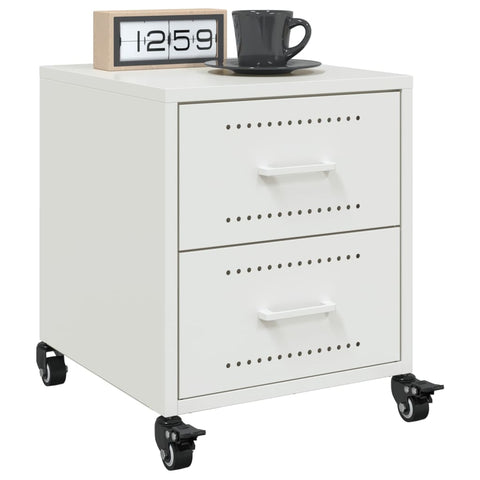 ZNTS Bedside Cabinets 2 pcs White 36x39x43.5 cm Steel 846637