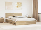 Bed Frame with Drawer Sonoma Oak 140 x 200 cm Engineer Wood 3412590