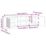 TV Cabinet Smoked Oak 150 x 31 x 50 cm Engineered Wood 894000