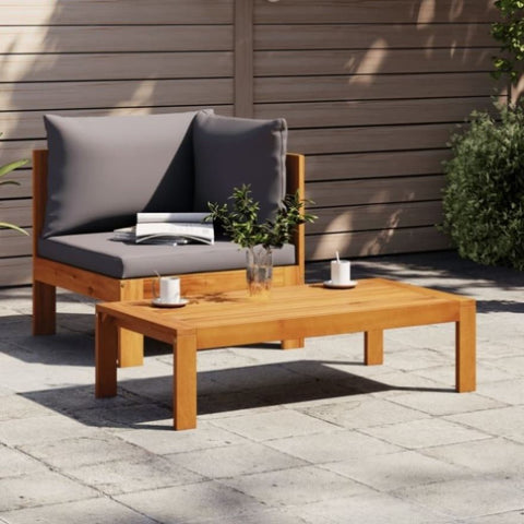 ZNTS 2 Piece Garden Sofa Set with Cushions Solid Wood Acacia 367632