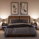 Wall-mounted Bedside Cabinets with LED Lights 2 pcs Brown Oak 3307988