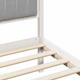 Bed frame White and light grey 200 x 200 cm Solid pine wood 3394302