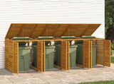 Quadruple Garbage Bin Shed 280x89x117 cm Solid Wood Acacia 3155241