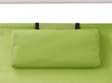 Double Sun Lounger with Canopy Textilene Green 310546