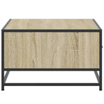 ZNTS Coffee Table Sonoma Oak 90x57x35 cm Engineered Wood and Metal 848755