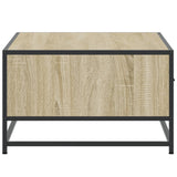 ZNTS Coffee Table Sonoma Oak 90x57x35 cm Engineered Wood and Metal 848755