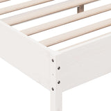 Bed Frame without Mattress White 200x200 cm Solid Wood Pine 3216210