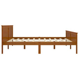 Bed Frame Honey Brown Solid Pine Wood, Plywood Double Durable 322194
