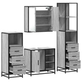 4 Piece Bathroom Furniture Set Grey Sonoma Engineered Wood 3301268