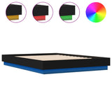Bed Frame with LED without Mattress Black 150x200 cm King Size 3209787