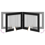 Foldable Dog Gate with Stands 2 pcs Black Oak 200.5 cm 892055