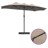 Garden Parasol Taupe 385 x 209 x 244 cm Polyester 42003286