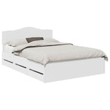 Bed Frame with Drawer White 140 x 200 cm Engineer Wood 3412998