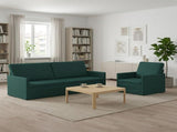 Sofa Set 2 pcs Dark Green Fabric 3433167
