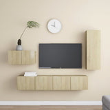 4 Piece TV Cabinet Set Sonoma Oak Engineered Wood 3078993